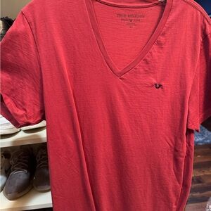 True Religion Men's Short Sleeve Red Tee